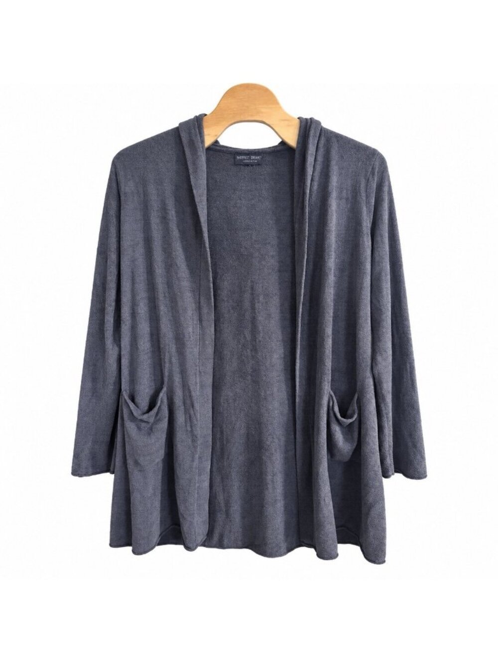 Barefoot Dreams CozyChic Ultra Lite Hooded Cardigan Womens 2X Gray Pockets